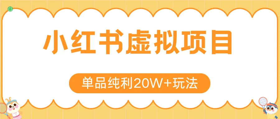 小红书卖虚拟产品，单品纯利20W+玩法分享（节系列课程）