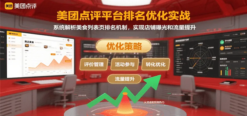 美团点评平台排名优化实战,系统解析美食列表页排名机制,实现店铺曝光和流量提升