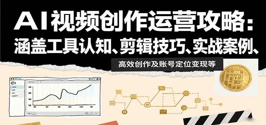 AI视频创作运营攻略：涵盖工具认知、剪辑技巧、实战案例、高效创作及账号定位变现等