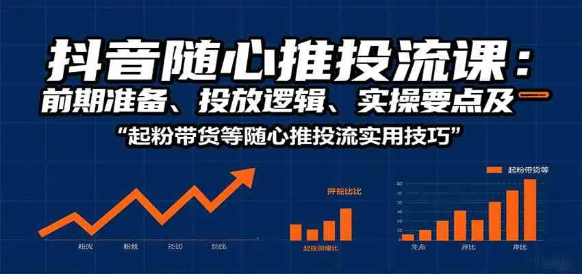 抖音随心推投流课：前期准备、投放逻辑、实操要点及起粉带货等随心推投流实用技巧