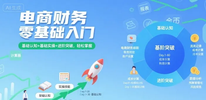 电商财务零基础入门,基础认知+基础实操+进阶突破,轻松掌握