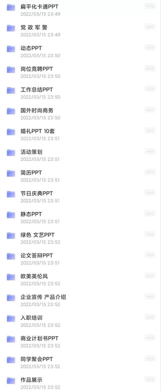 各类办公常用PPT模板素材