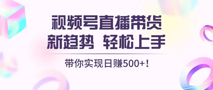 视频号直播带货新趋势，轻松上手，带你实现日赚500+个