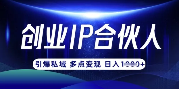 云帆·创业IP合伙人3.0，从零到一教你做网创，实现月入过万