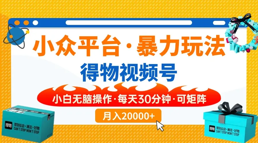 小众平台独特策略，轻松搬运热门视频，矩阵小白简易操作，每日30分钟…