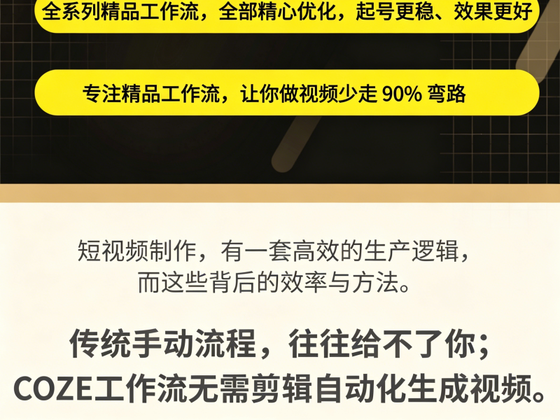 230+全系列扣子coze工作流成品共享,AI生成短视频