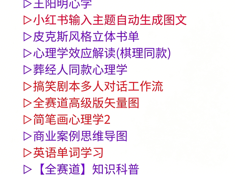 230+全系列扣子coze工作流成品共享，AI生成短视频