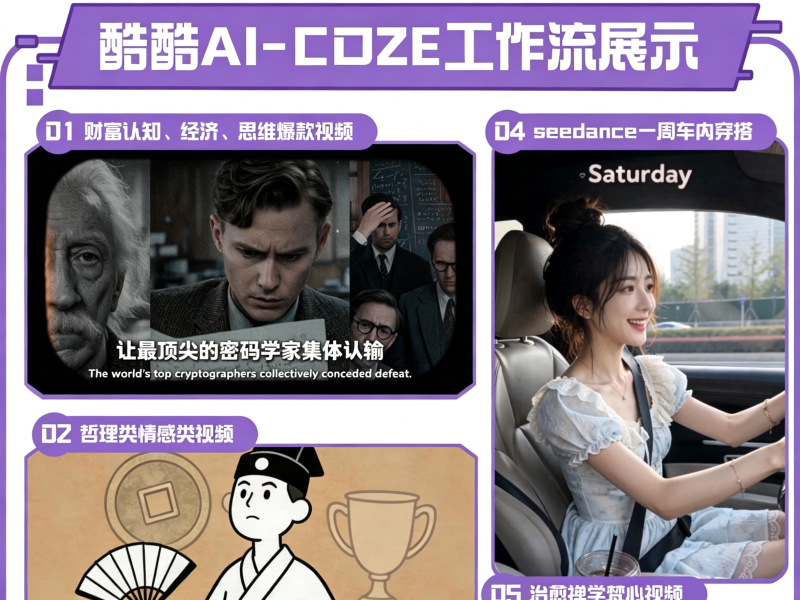230+全系列扣子coze工作流成品共享,AI生成短视频