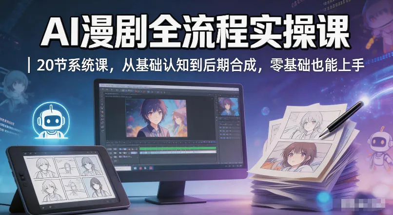 AI漫剧全流程实操课｜20节系统课，从基础认知到后期合成，零基础也能上手-706资源网
