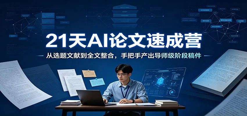 21天AI论文速成营:从选题文献到全文整合,手把手产出导师级阶段稿件-706资源网
