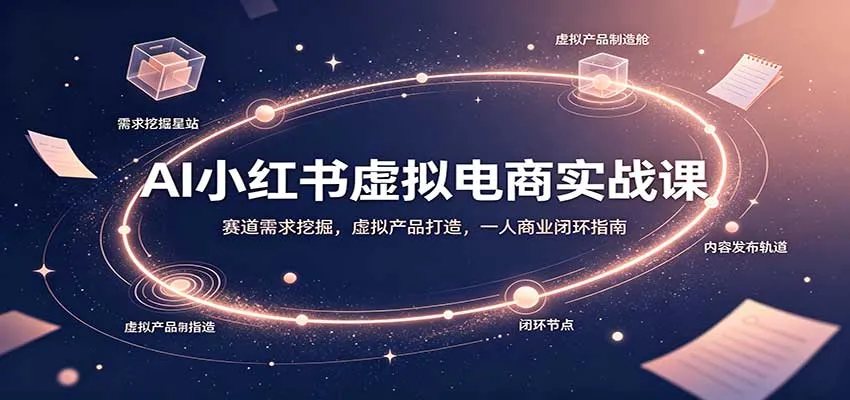 AI小红书虚拟电商实战课：赛道需求挖掘，虚拟产品打造，一人商业闭环指南-706资源网