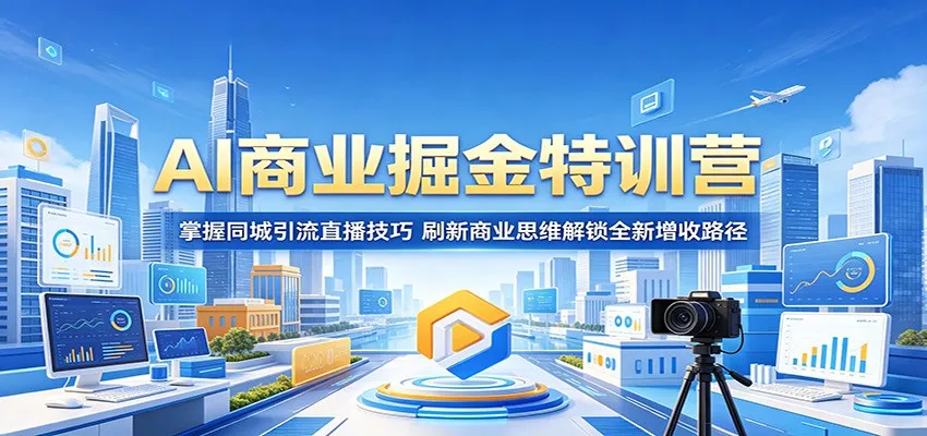 AI商业掘金特训营：掌握同城引流直播技巧，刷新商业思维解锁全新增收路径-706资源网