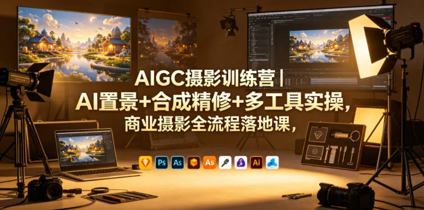 AIGC摄影训练营｜AI置景+合成精修+多工具实操，商业摄影全流程落地课-706资源网