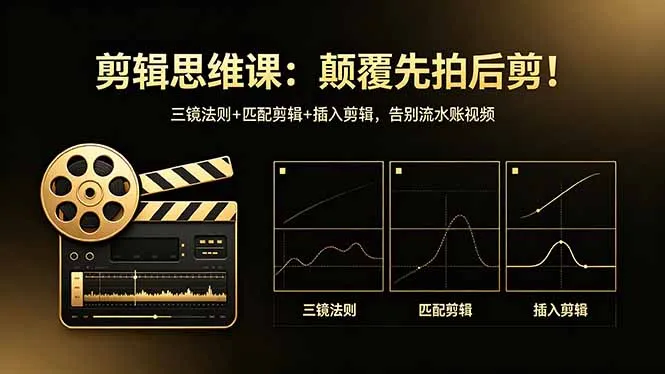 剪辑思维课：颠覆先拍后剪！三镜法则+匹配剪辑+插入剪辑，告别流水账视频-706资源网