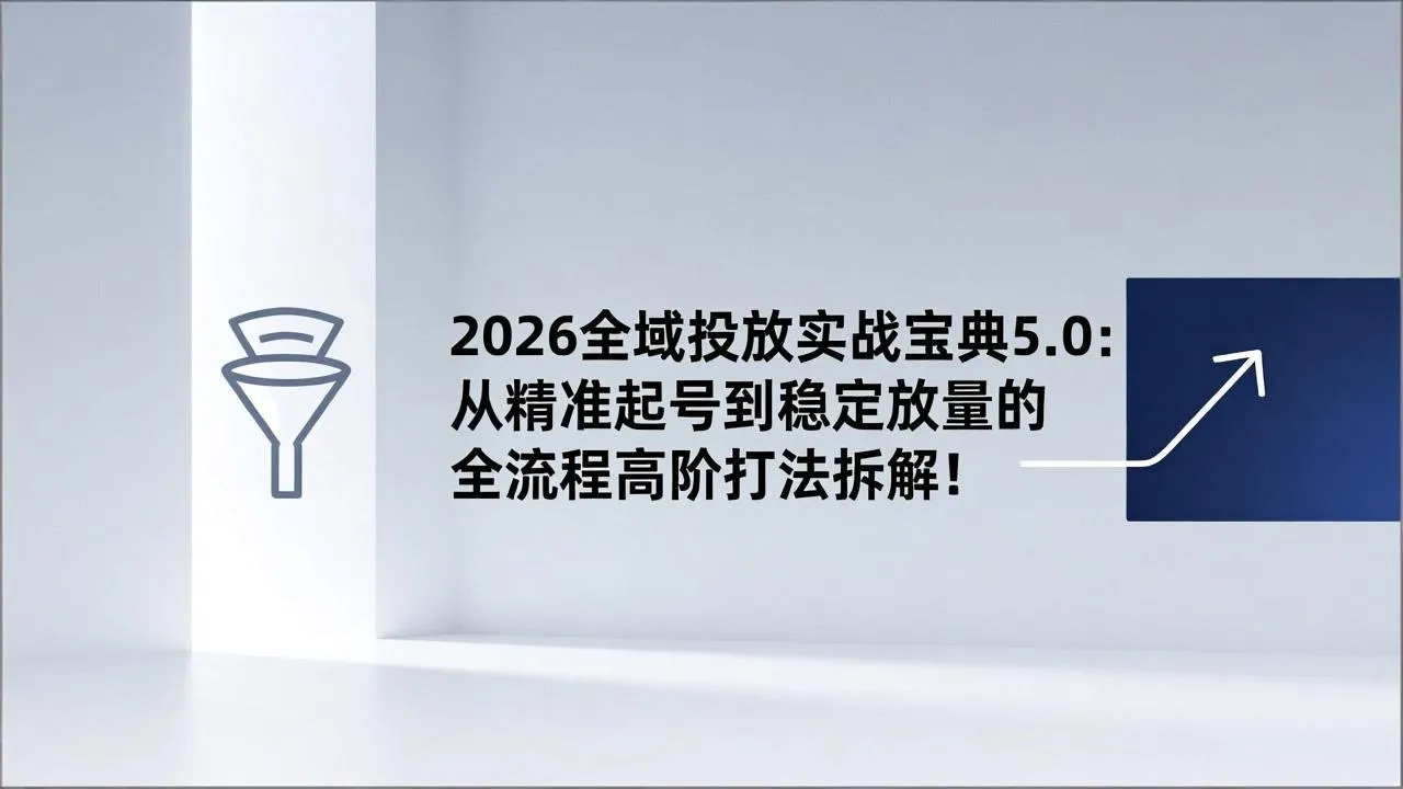 2026全域投放实战宝典5.0：从精准起号到稳定放量的全流程高阶打法拆解！-706资源网