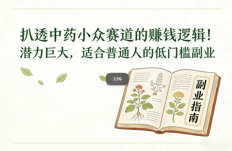 扒透中药小众赛道的賺米逻辑，潜力巨大，适合普通人的低门槛副业-706资源网