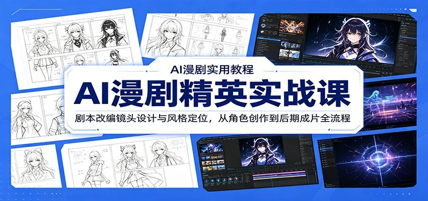 AI漫剧精英实战课:剧本改编镜头设计与风格定位,从角色创作到后期成片全流程-706资源网