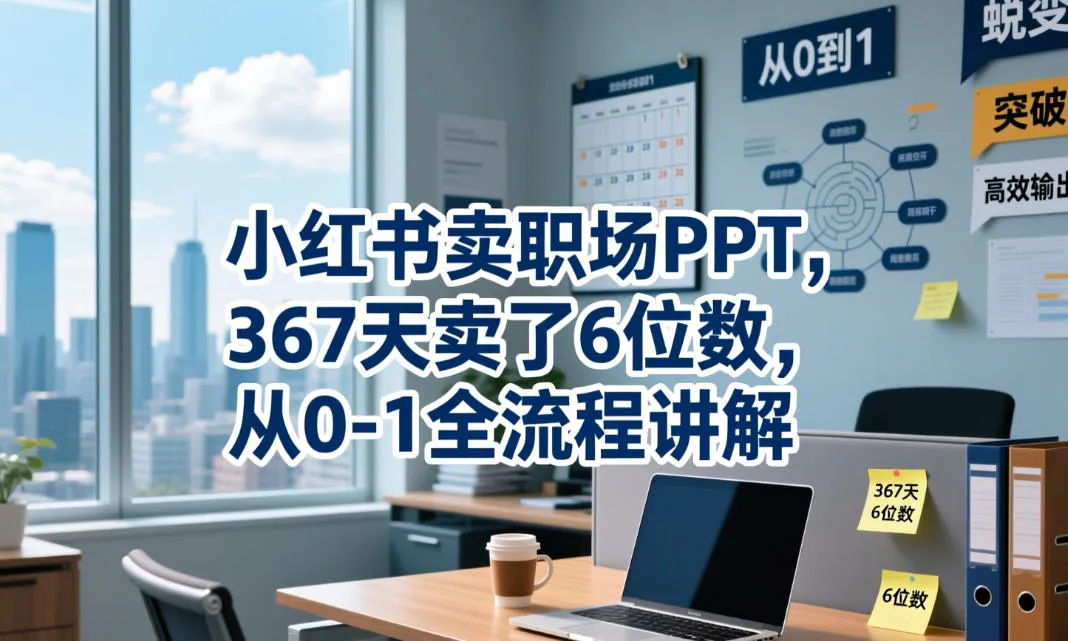 小红书卖职场PPT，367天卖了6位数，从0-1全流程讲解-706资源网