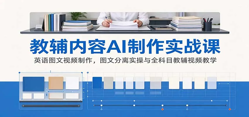 AI制作教辅内容实战课：英语图文视频制作，图文分离实操与全科目教辅视频教学-706资源网