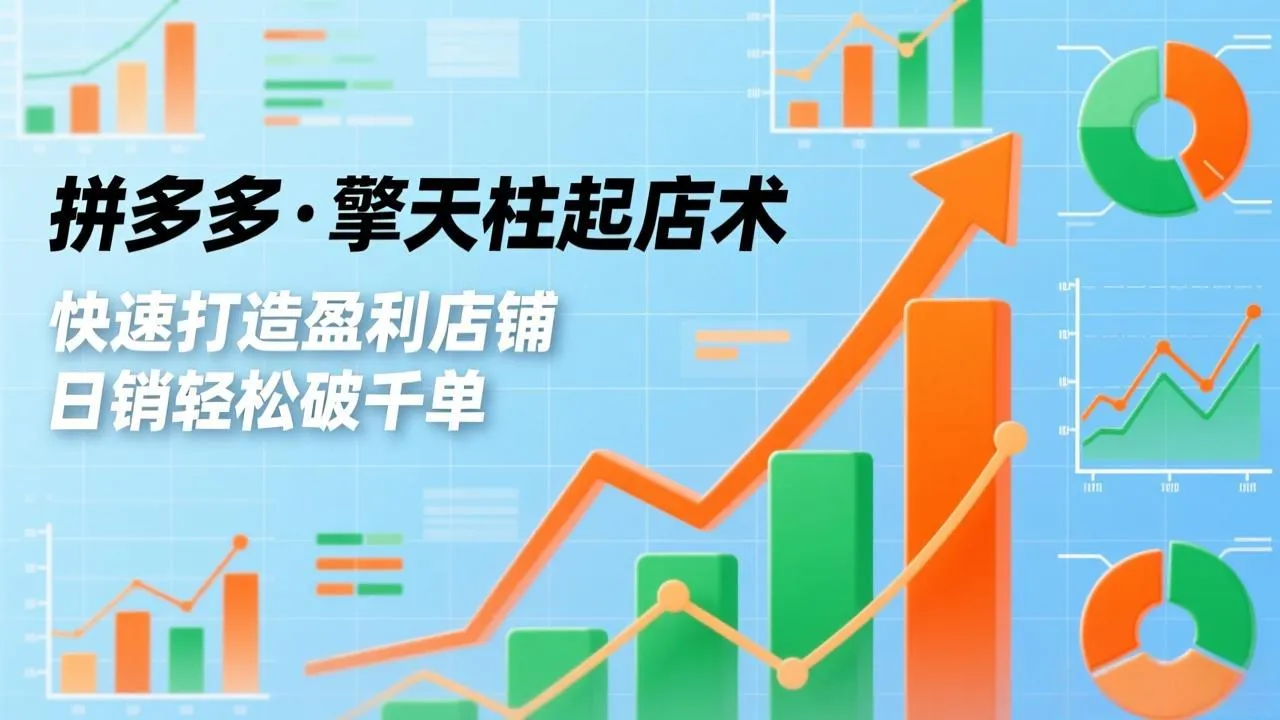 拼多多·擎天柱起店术，爆流布局、利润起飞、不断流，快速打造盈利店铺，日销破千单(更新-706资源网