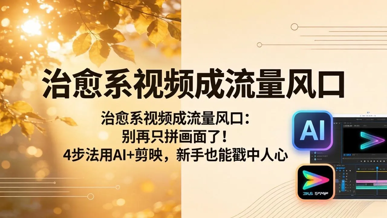 治愈系视频成流量风口：别再只拼画面了！4步法用AI+剪映，新手也能戳中人心-706资源网