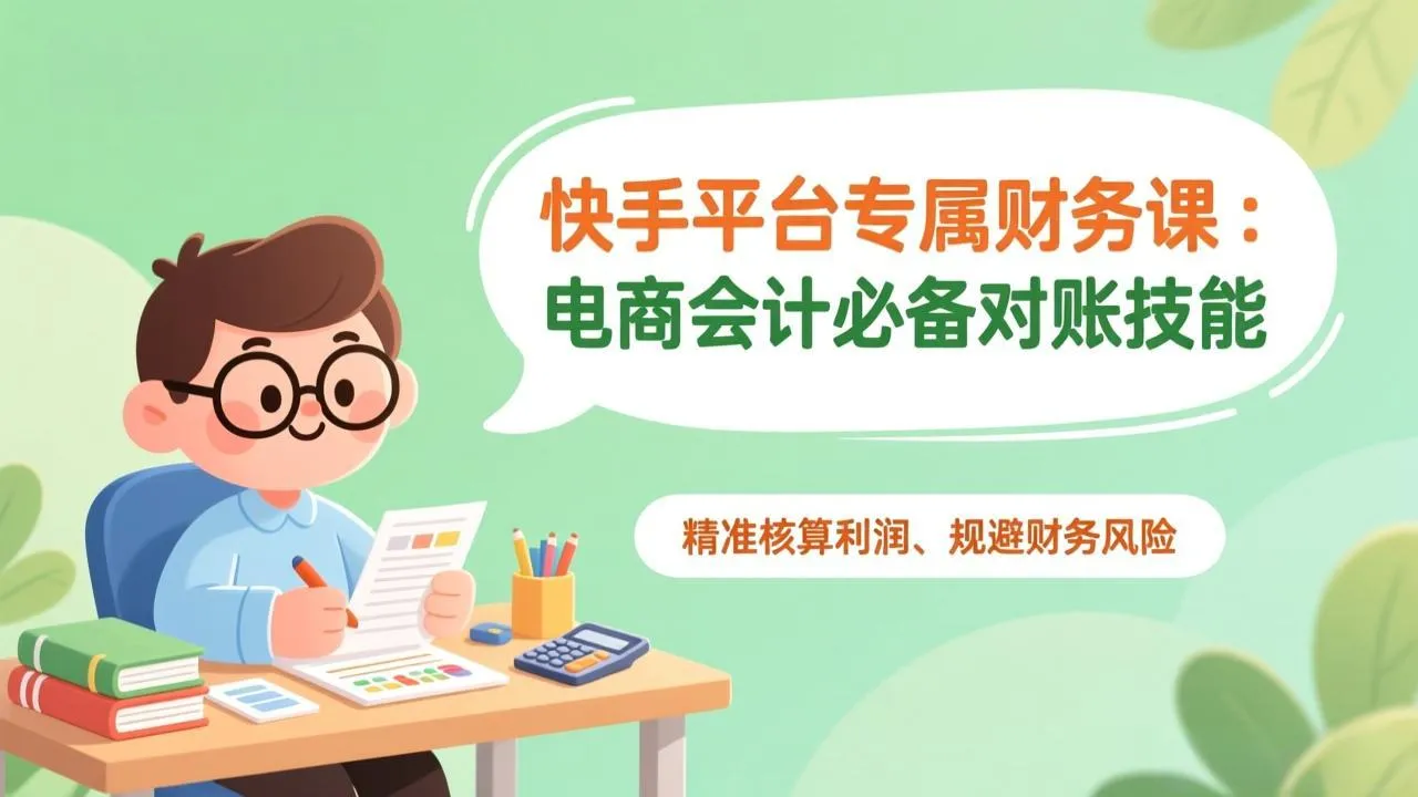 快手平台专属财务课：电商会计必备对账技能，精准核算利润、规避财务风险-706资源网