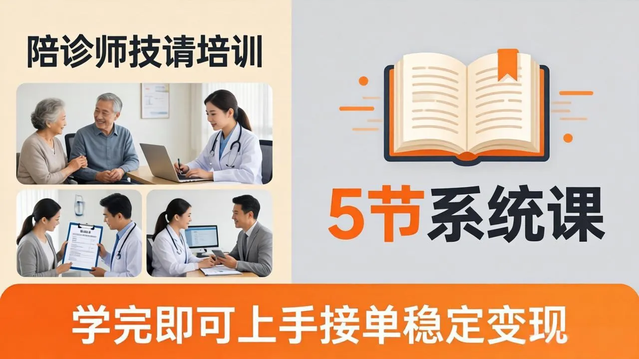 想做陪诊师不知从何下手？5节系统课教你掌握核心技能，学完即可上手接单稳定变现-706资源网