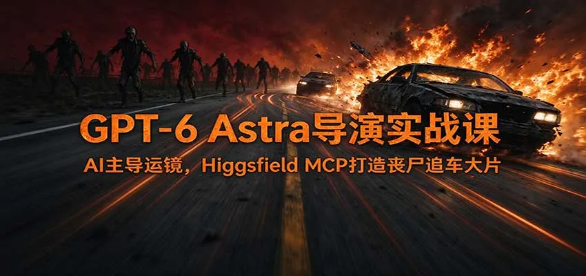 GPT-6 Astra导演实战课：AI主导运镜，Higgsfield MCP打造丧尸追车大片-706资源网