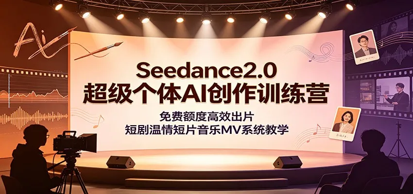 Seedance2.0超级个体AI创作训练营：免费额度高效出片，短剧温情短片音乐MV系统教学-706资源网