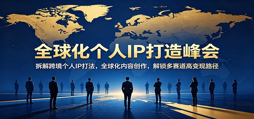 全球化个人IP打造峰会：拆解跨境个人IP打法，全球化内容创作，解锁多赛道高变现路径-706资源网
