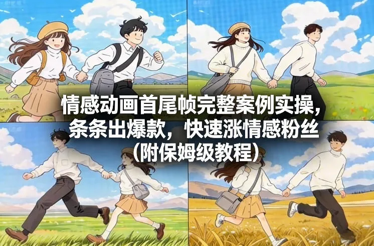 情感动画首尾帧完整案例实操，条条出爆款，快速涨情感粉丝(附保姆级教程)-706资源网