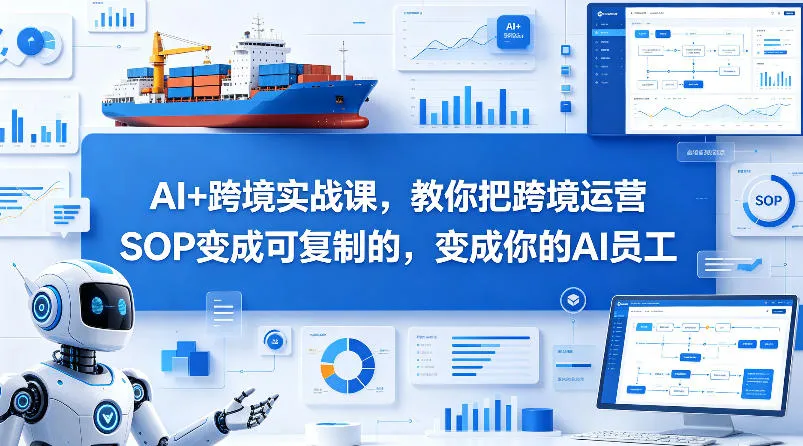 AI+跨境实战课，教你把跨境运营S0变成可复制的，变成你的AI员工-706资源网