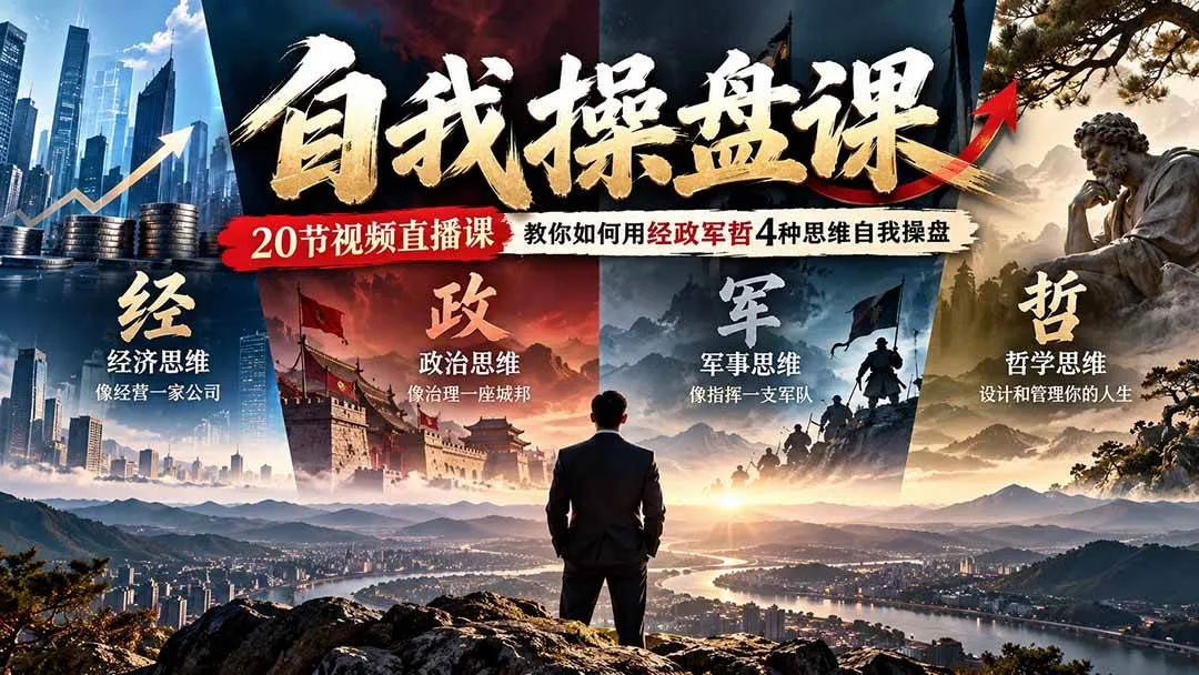 (20626期)【无水印】自我操盘课,20节视频直播课教你如何用经政军哲4种思维自我操盘(更新0924)-706资源网