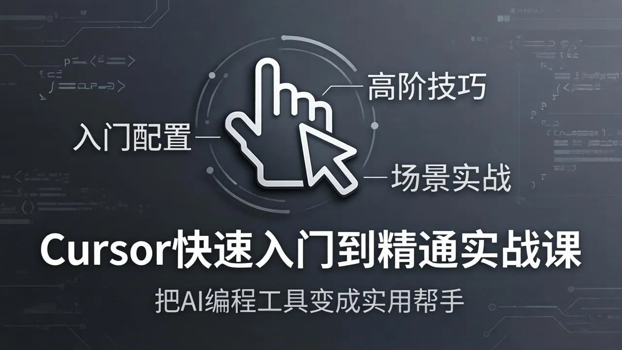 Cursor快速入门到精通实战课:入门配置+高阶技巧+场景实战,把AI编程工具变成实用帮手-706资源网