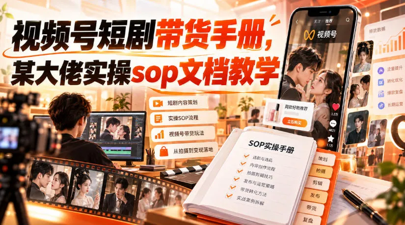 视频号短剧带货手册,某大佬实操sop文档教学-706资源网