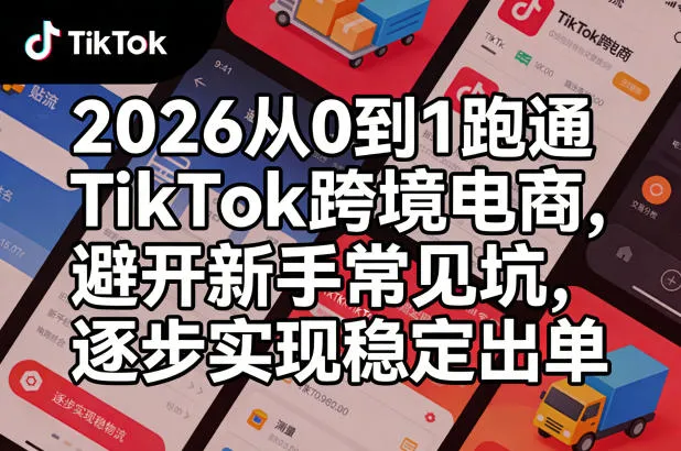 2026从0到1跑通TikTok跨境电商，避开新手常见坑，逐步实现稳定出单(更新0414)-706资源网