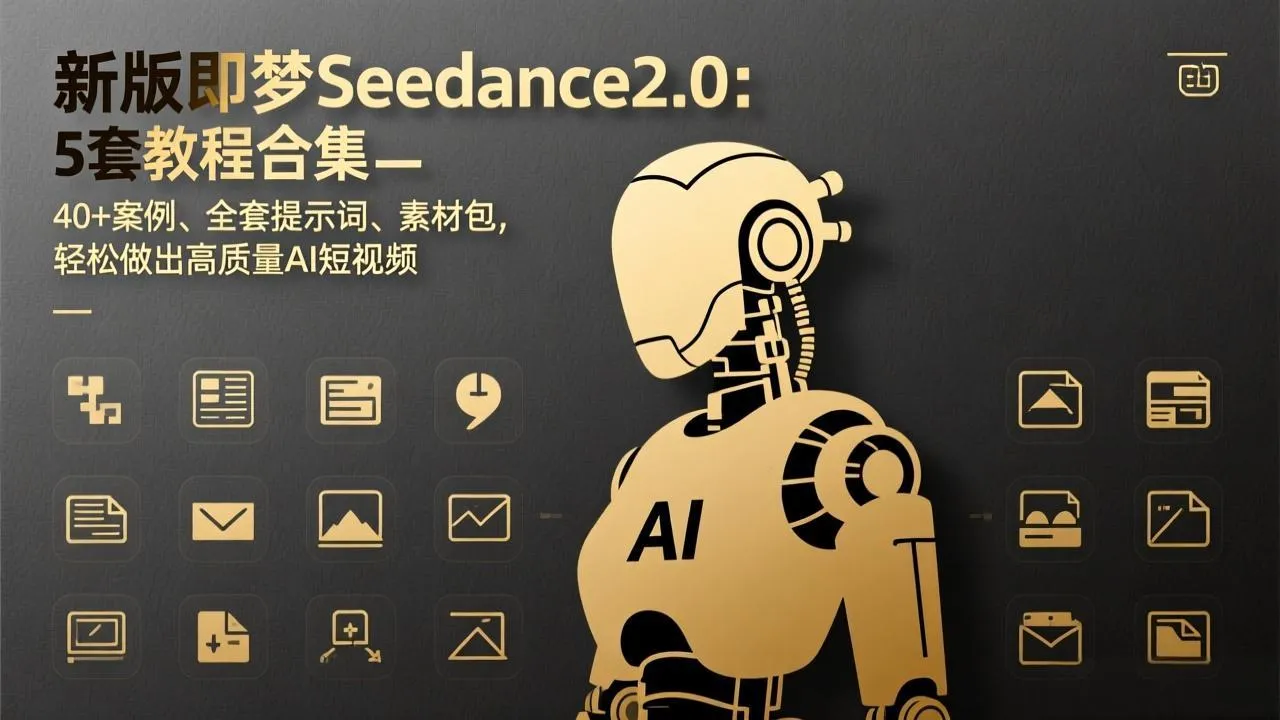 新版即梦Seedance2.0：5套教程合集，40+案例、全套提示词、素材包，轻松做出高质量AI短视频-706资源网