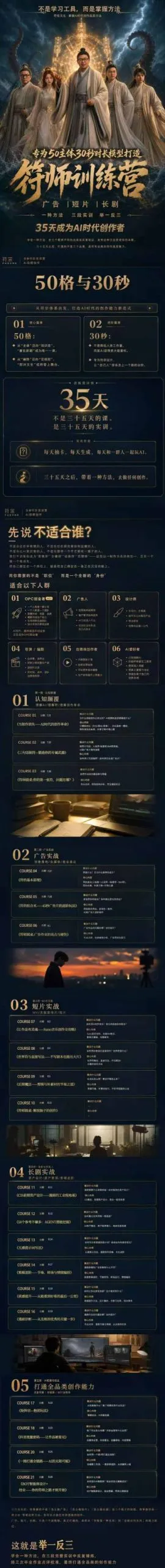 多参宗符师训练营，35天成为AI时代创作者，广告|短片|长剧，一种方法，三段实训，举一反三，打通全品类的创作能力-706资源网