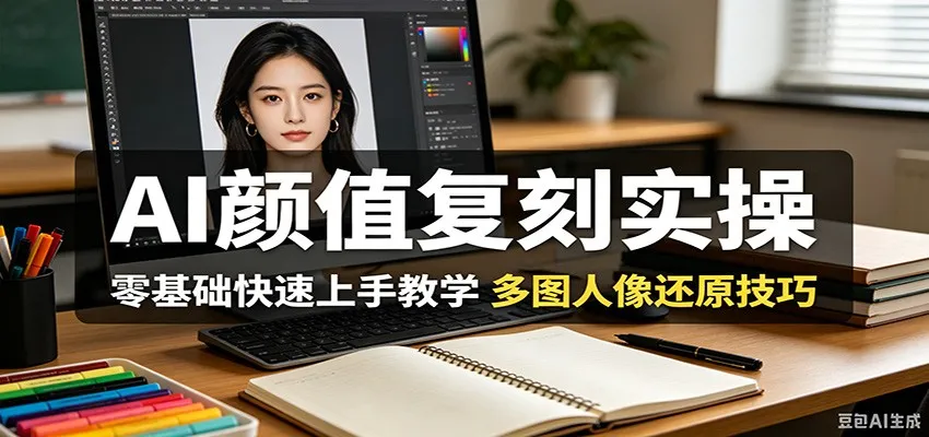 AI颜值复刻实操，零基础快速上手教学，多图人像还原技巧-706资源网