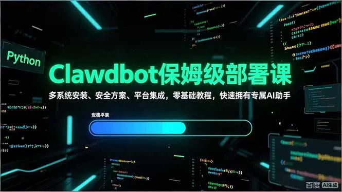Clawdbot保姆级部署课，多系统安装、安全方案、平台集成，零基础教程，快速拥有专属AI助手-706资源网