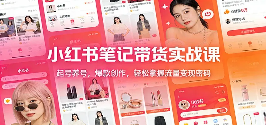 小红书笔记带货实战课：起号养号，爆款创作，轻松掌握流量变现密码-706资源网