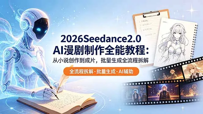 2026Seedance2.0 AI制作全能教程：从小说创作到成片，批量生成全流程拆解-706资源网