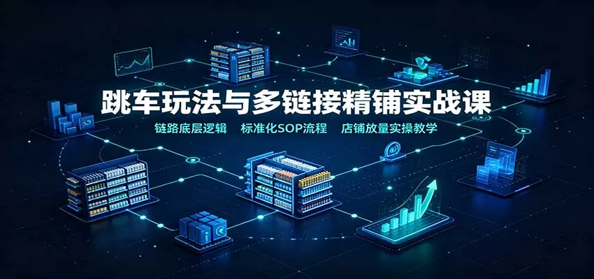 跳车玩法与多链接精铺实战课:链路底层逻辑,标准化SOP流程,店铺放量实操教学-706资源网