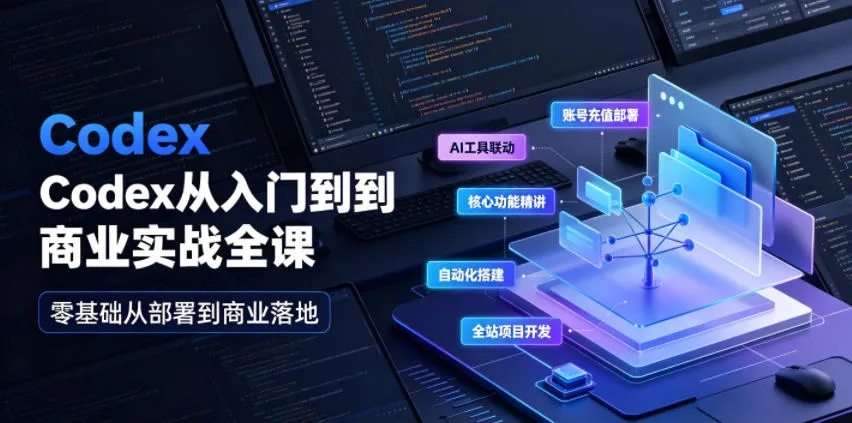 Codex从入门到商业实战全课｜账号充值部署、AI工具联动、核心功能精讲、自动化搭建、全站项目开发零基础教程-706资源网