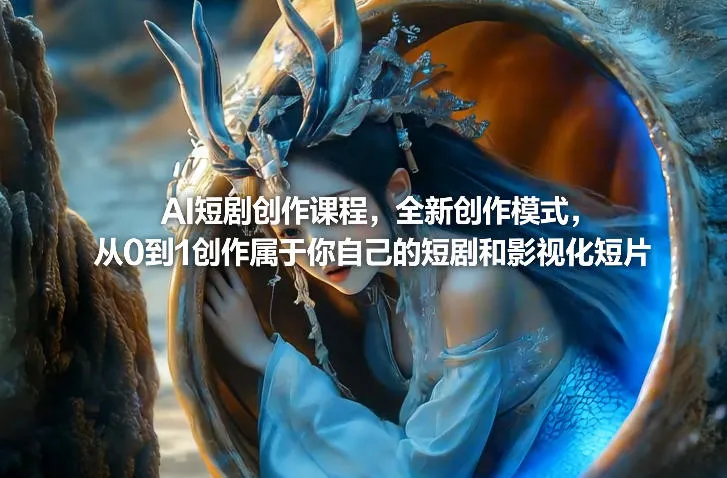AI短剧创作课程，全新创作模式，从0到1创作属于你自己的短剧和影视化短片-706资源网