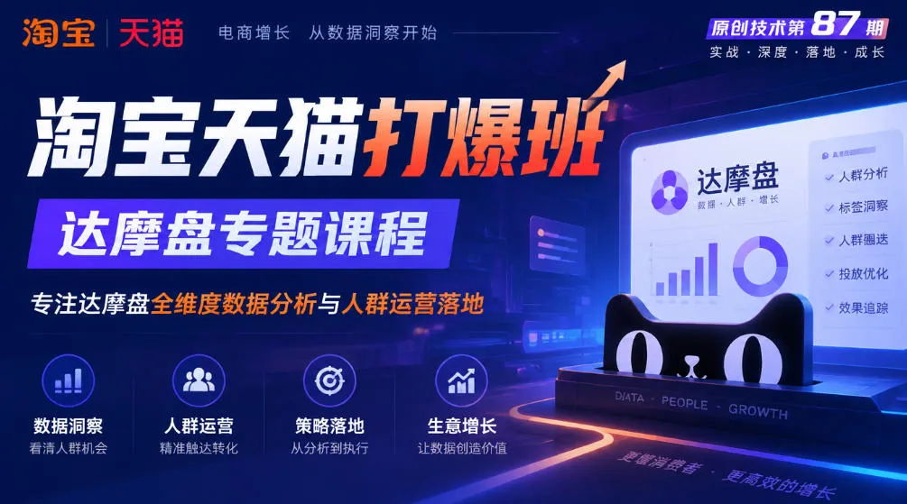 《淘宝天猫打爆班》原创技术第87期，达摩盘专题课程，专注达摩盘全维度数据分析与人群运营落地-706资源网