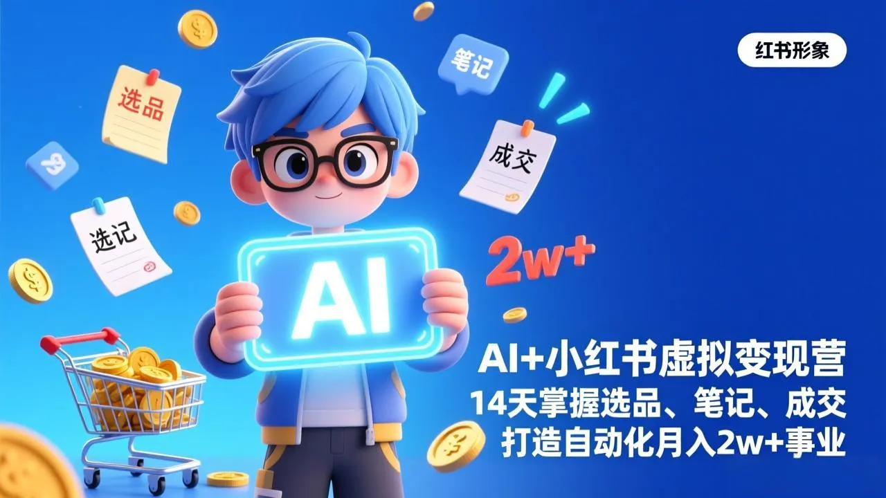 AI+小红书虚拟变现营(完结-706资源网