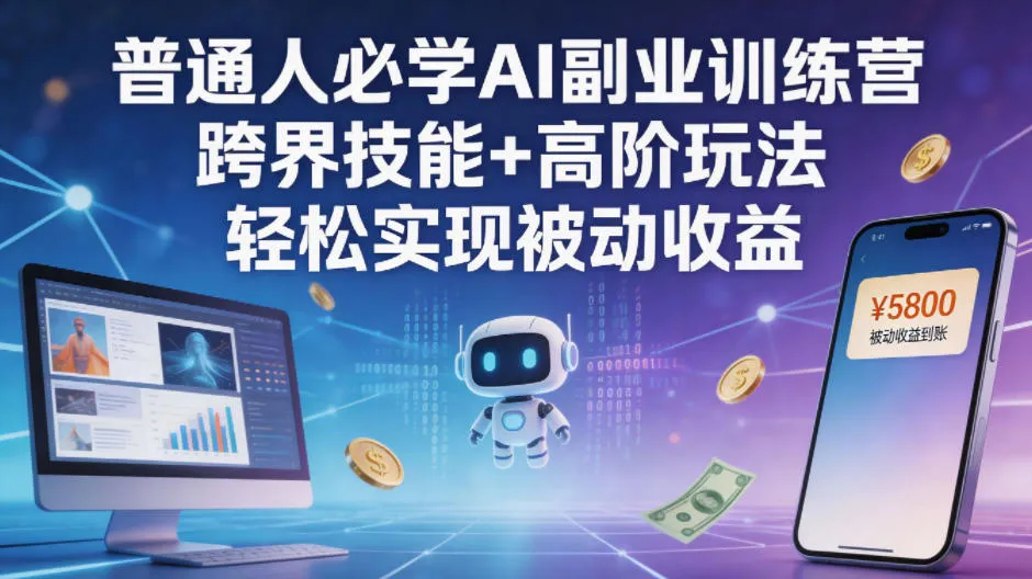 普通人必学AI副业训练营跨界技能+高阶玩法轻松实现被动收益-706资源网