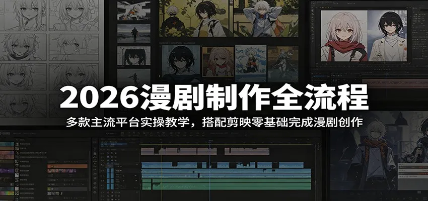 2026漫剧制作全流程：多款主流平台实操教学，搭配剪映零基础完成漫剧创作-706资源网