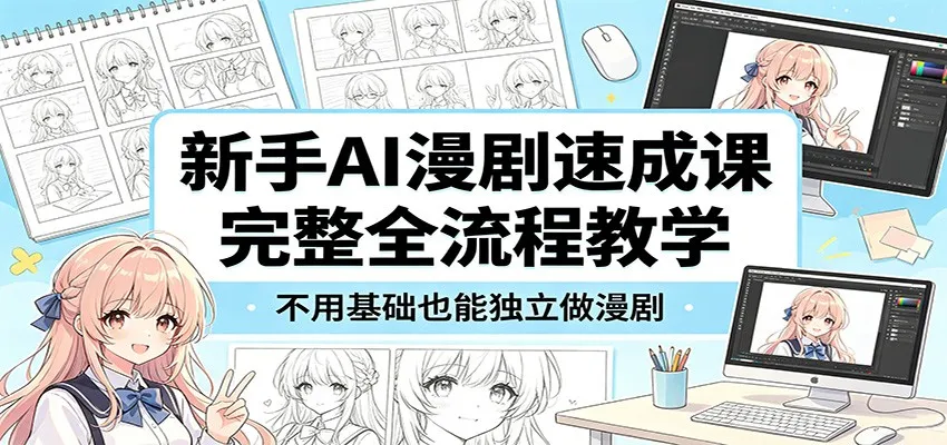 新手AI漫剧速成课:完整全流程教学,不用基础也能独立做漫剧-706资源网